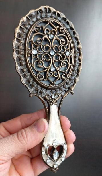 Barok Handspiegel – Elegante en Unieke Stijl Massief tin beschikbaar voor biedingen