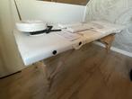 Inklapbare massagetafel 3 zones met houten frame (creme wit), Ophalen of Verzenden, Zo goed als nieuw, Massagetafel