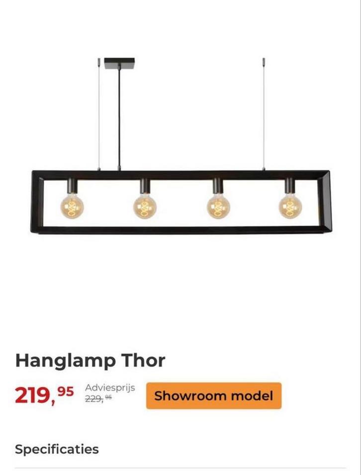 Industriële Hanglamp Thor • lamp eettafel • zwart, Huis en Inrichting, Lampen | Hanglampen, Zo goed als nieuw, Minder dan 50 cm