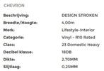 Vinyl met Visgraat motief, Chevron 90 Laurel, lengte 4.95 m1, Nieuw, Grijs, Vinyl, Ophalen of Verzenden