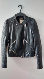 Zara black leather biker jacket M, Zara, Gedragen, Maat 38/40 (M), Ophalen of Verzenden