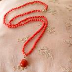 Bloedkoraal collier met hanger, Sieraden, Tassen en Uiterlijk, Antieke sieraden, Verzenden, Overige materialen, Ketting
