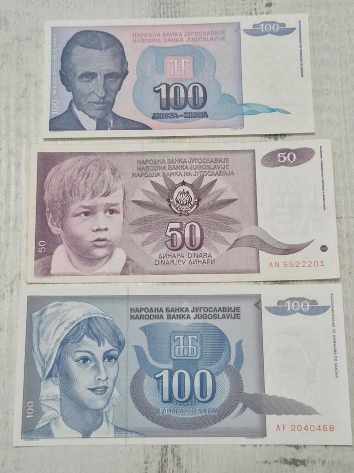 Joegoslavië Dinars Biljetten Set 3 stuks, Postzegels en Munten, Bankbiljetten | Europa | Niet-Eurobiljetten, Setje, Joegoslavië