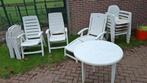 Hartman tuinset wit, 9 stoelen, tafel, ligstoel, Ophalen of Verzenden, Zo goed als nieuw, Kunststof