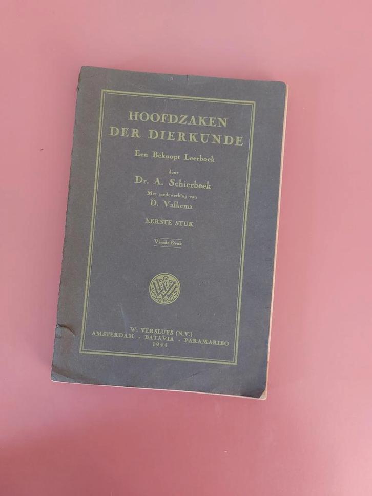 Hoofdzaken Der Dierkunde 1944. W.Versluys N.V., Boeken, Dieren en Huisdieren, Zo goed als nieuw, Overige diersoorten, Ophalen of Verzenden