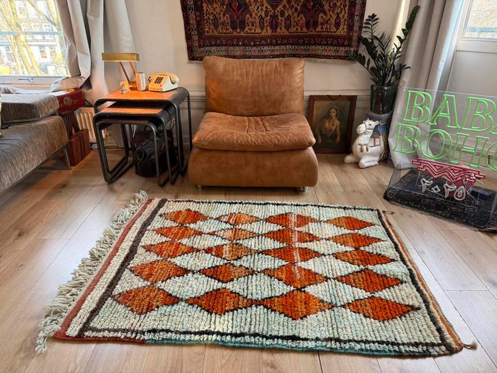 Handgeknoopt vintage Marokaans Berber tapijt – 157 x 106 cm, Huis en Inrichting, Stoffering | Tapijten en Kleden, Zo goed als nieuw