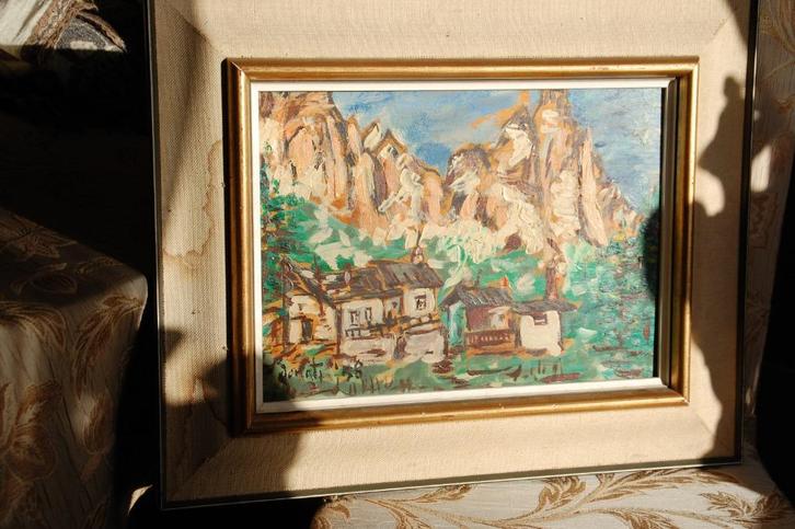 Schilderij/ paneel van Enrico Donati 1958, Antiek en Kunst, Kunst | Schilderijen | Klassiek, Ophalen of Verzenden