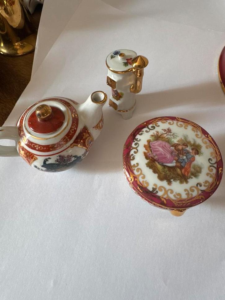 3 Vintage Miniaturen – Limoges-stijl –, Antiek en Kunst, Antiek | Porselein, Ophalen of Verzenden