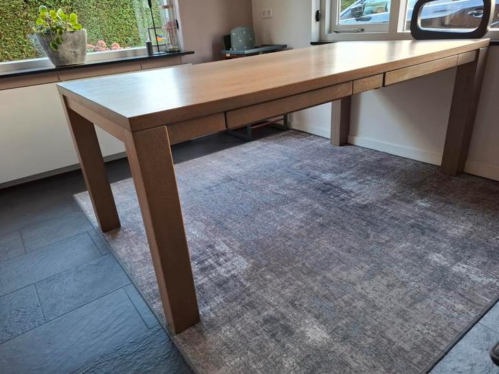 Eettafel 100x200cm licht eiken, Huis en Inrichting, Tafels | Eettafels, Gebruikt, 50 tot 100 cm, 200 cm of meer, Rechthoekig, Eikenhout