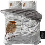 Sleep Time nieuw dekbedovertrek roodborstje 200x220cm, Dekbedovertrek, Ophalen of Verzenden, Grijs, Nieuw