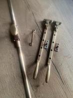Messing Raambeslag Set + Espagnolet - Klassiek, Doe-het-zelf en Verbouw, Hang- en Sluitwerk, Ophalen of Verzenden, Gebruikt, Koper of Messing