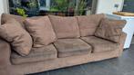 Bruine driezitsbank, Huis en Inrichting, Banken | Bankstellen, Ophalen, Gebruikt, Driepersoons, 75 tot 100 cm