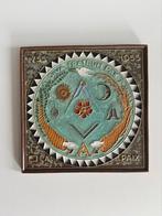 Porceleyne Fles cloisonne Vrijmetselarij tegel, Antiek en Kunst, Ophalen of Verzenden