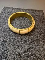 Vintage armband van been messing kern, zwaar statement piece, Verzenden, Zo goed als nieuw, Goud, Overige materialen
