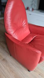 Gealux leren fauteuil - steenrood, verstelbaar, Ophalen, 75 tot 100 cm, Zo goed als nieuw, 75 tot 100 cm