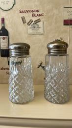 Peper en zout stel zilver geslepen glas, Ophalen of Verzenden