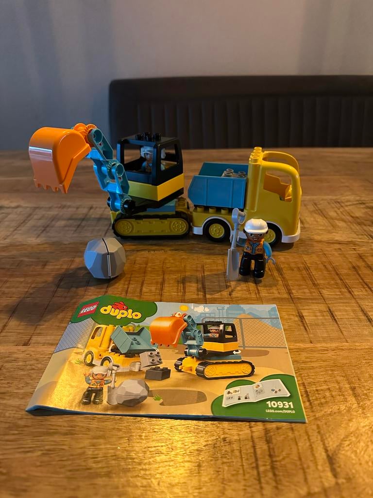 Duplo Graafmachine met Rupsbanden met boekje, Ophalen of Verzenden, Zo goed als nieuw, Complete set, Duplo