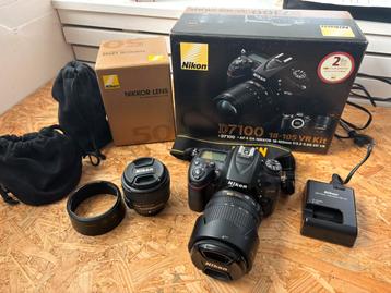 Nikon D7100 + 18-105mm VR kit + Nikkor 50mm f/1.8G beschikbaar voor biedingen