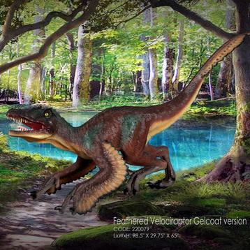 Feathered Velociraptor – Dinosaurus Lengte 251 cm beschikbaar voor biedingen