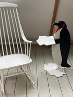 Pinguin butler kelner ober houten bijzettafeltje tafeltje, Huis en Inrichting, Tafels | Bijzettafels, Overige vormen, 60 cm of meer