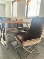 Eetkamerset Tafel + 4 Stoelen, Ophalen, 100 tot 150 cm, 150 tot 200 cm, Vier personen