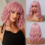 Roze pruik half lang haar pink wig, Nieuw, Ophalen of Verzenden