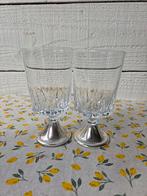 Kristallen Wijnglazen met Zilveren Voet - Vintage, Antiek en Kunst, Antiek | Glas en Kristal, Ophalen of Verzenden