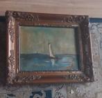 Schilderij boot sierlijke gouden lijst, Antiek en Kunst, Kunst | Schilderijen | Klassiek, Ophalen of Verzenden