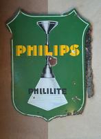 Philips emaille bord jaren 30 dubbelzijdig, Ophalen of Verzenden, Zo goed als nieuw, Reclamebord