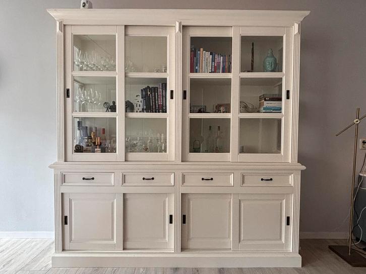 Buffetkast Riviera Maison stijl - Old English White, Huis en Inrichting, Kasten | Buffetkasten, Gebruikt, 200 cm of meer, 200 cm of meer
