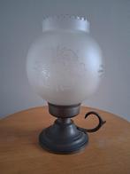 tinnen kandelaar met glazen kap, Antiek en Kunst, Antiek | Kandelaars, Ophalen, Overige materialen