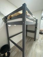 Hoogslaper grijs leenbakker zo goed als nieuw, Ophalen, 90 cm, Eenpersoons, Zo goed als nieuw