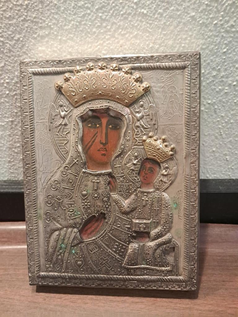 Vintage icoon zwarte madonna, Ophalen of Verzenden