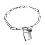 Armband Dames RVS Plated Paperclipschakels Armband + Hangslo, Sieraden, Tassen en Uiterlijk, Armbanden, Staal, Birgitta-Gracht 33, 6465 EL Kerkrade, Nederland