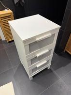 Witte badkamerkast met 3 lades, Ophalen, Minder dan 50 cm, Gebruikt, 3 of 4 laden