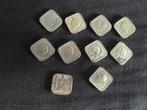 10 vierkante stuivers  5 cent, Zilver, Ophalen of Verzenden, Koningin Wilhelmina, Losse munt