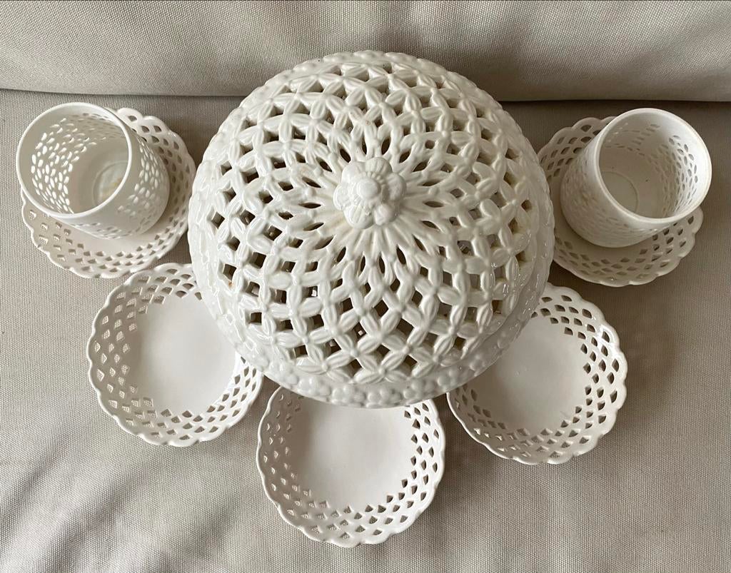 Leedsware crèmekleurig keramisch servies, Gebruikt, Keramiek, Ophalen of Verzenden, Overige stijlen