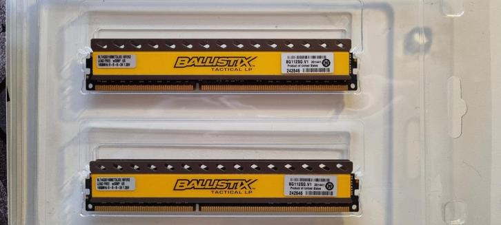 Crucial Ballistix DDR3 8 GB (2x4 GB) – 1600 MHz Kit, Computers en Software, RAM geheugen, Zo goed als nieuw, Desktop, 8 GB, DDR3