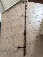 Houten gordijnrail met ringen, Huis en Inrichting, Ophalen, Gebruikt, Bruin, 200 cm of meer