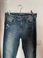 Zara skinny jeans destroyed scheuren donkerblauw 34/36 S, Zara, Gedragen, Blauw, W28 - W29 (confectie 36)