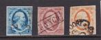 13.  1852 Koning Willem III, 1e emissie,  nrs. 1 - 3,  gebr., Verzenden, T/m 1940, Gestempeld