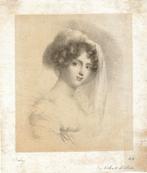 Jean-Baptiste Isabey litho "Portret Jonge Vrouw", 1818, Antiek en Kunst, Kunst | Litho's en Zeefdrukken, Ophalen