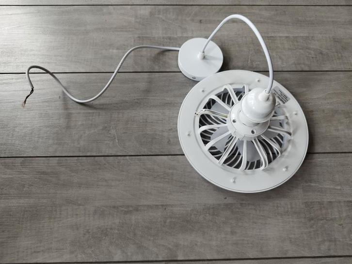 Witte ventilator lamp met dimbaar led licht, Huis en Inrichting, Lampen | Plafondlampen, Zo goed als nieuw, Ophalen of Verzenden