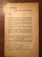 1945 Oproep van de Nederlandse Volksbeweging. Deze werd vlak, Verzenden, Overige onderwerpen, Tweede Wereldoorlog, Gelezen