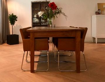 Teakhouten eettafel met 2 lades -  201x101x79,7 beschikbaar voor biedingen