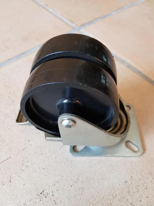 DUBBEL ZWENKWIEL MET REM DRAAGVERMOGEN 100 KG, Doe-het-zelf en Verbouw, Zwenkwielen, Nieuw, Ophalen of Verzenden