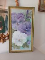 Schilderij bloemen olie op doek, Antiek en Kunst, Ophalen of Verzenden