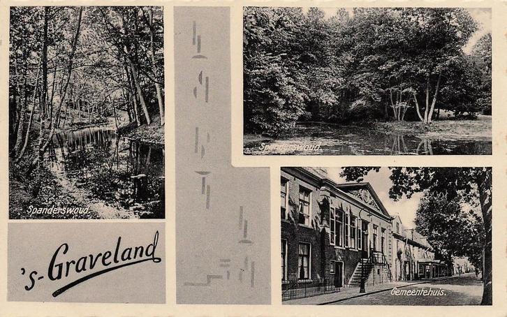 AZ138 's -Graveland drieluik 1943 uitg. Reijmerink, Verzamelen, Ansichtkaarten | Nederland, Gelopen, Noord-Holland, 1940 tot 1960