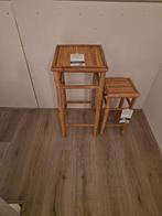 2 delige bamboe nature tafelset, Ophalen, Minder dan 55 cm, Rond, Nieuw