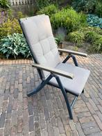 4 tuin ligstoelen / antraciet / als nieuw, Tuin en Terras, Ophalen, Zo goed als nieuw, Aluminium, Inklapbaar
